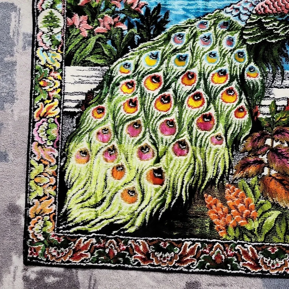 Vintage Peacock Vibrant Colors Tapestry, Lebanon